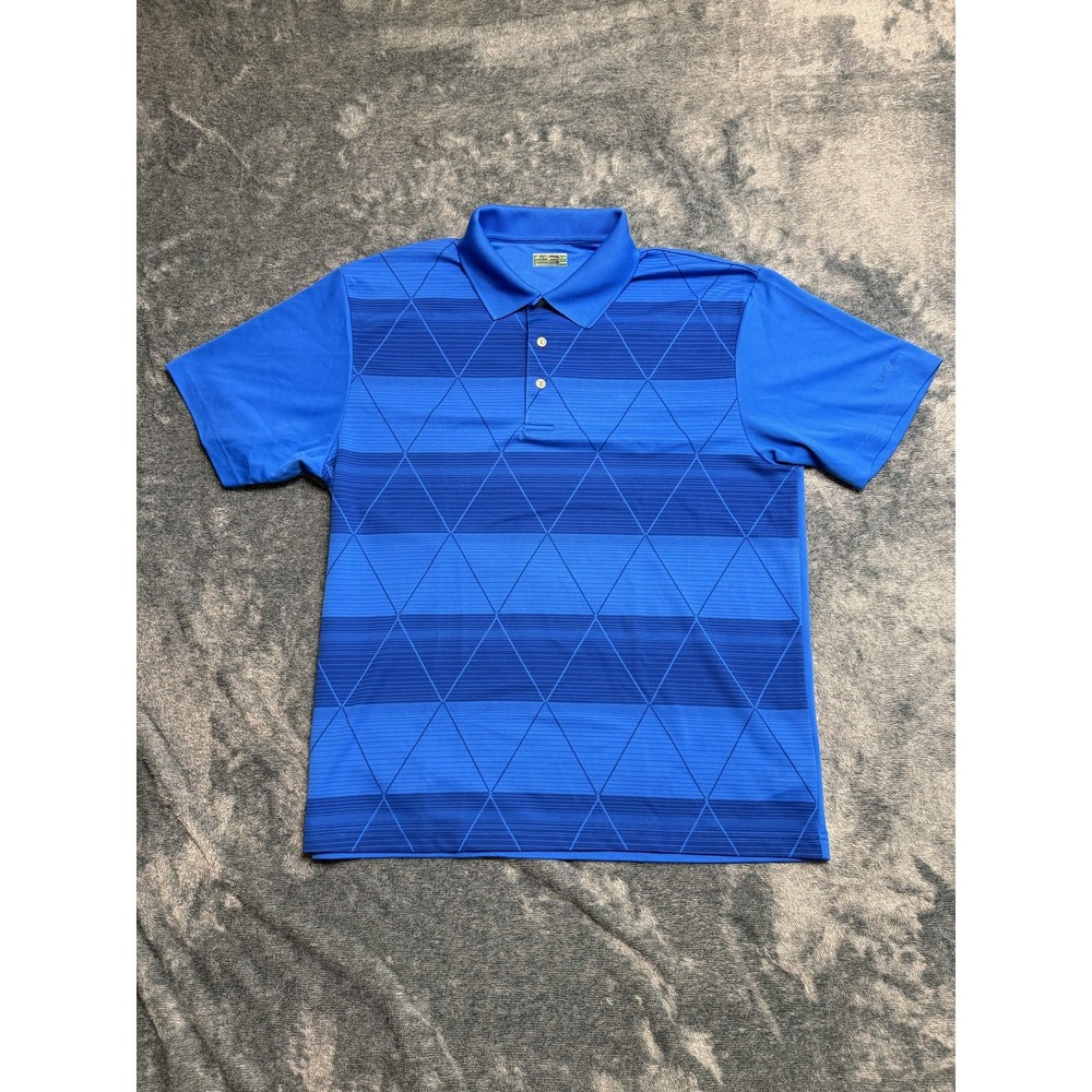 Ben Hogan Polo Shirt XL Men Blue Geometric Performance Golf Jersey